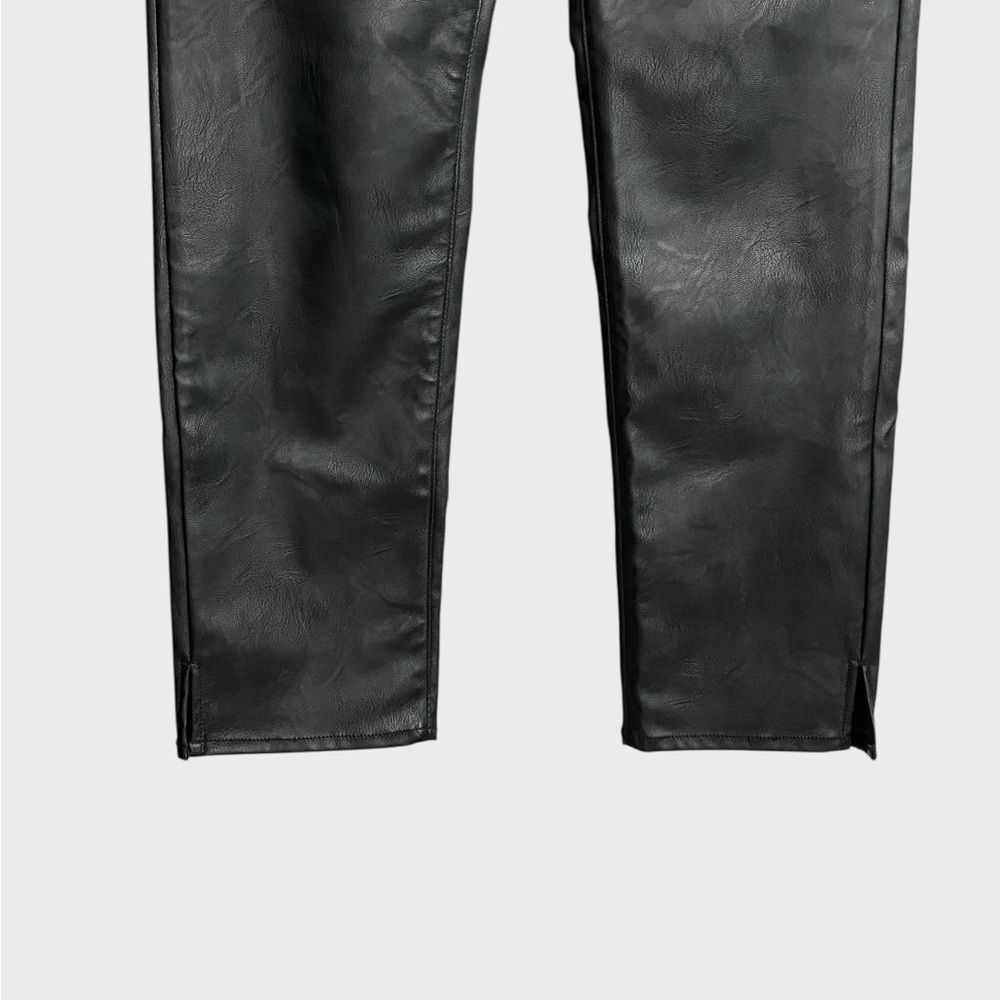 Good American Good Boy Faux Leather Pants Women's Size 6 Black Straight Leg - Picture 9 of 16